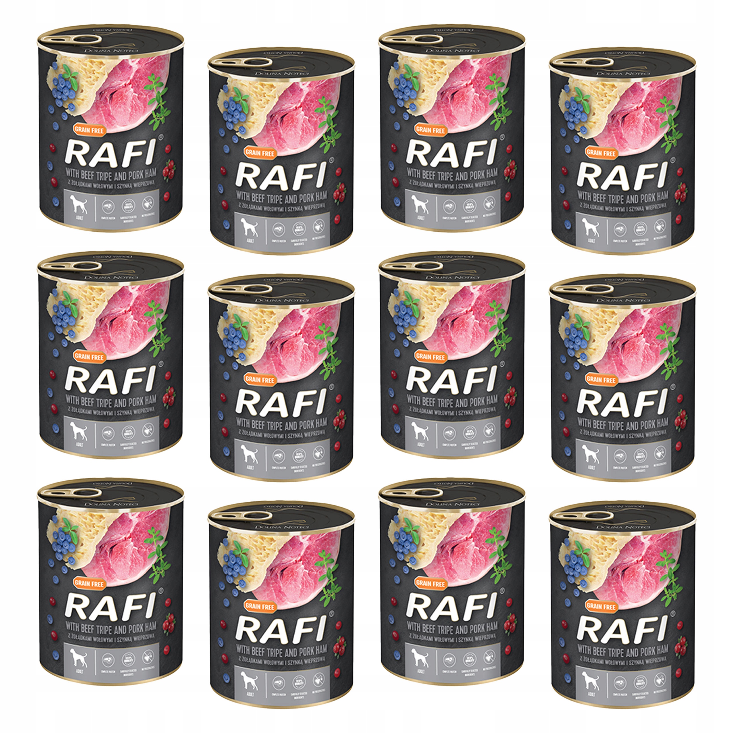 Levně Dolina Noteci Rafi Krmivo mokré pro psy Hovězí Žaludky 12 x 800 g