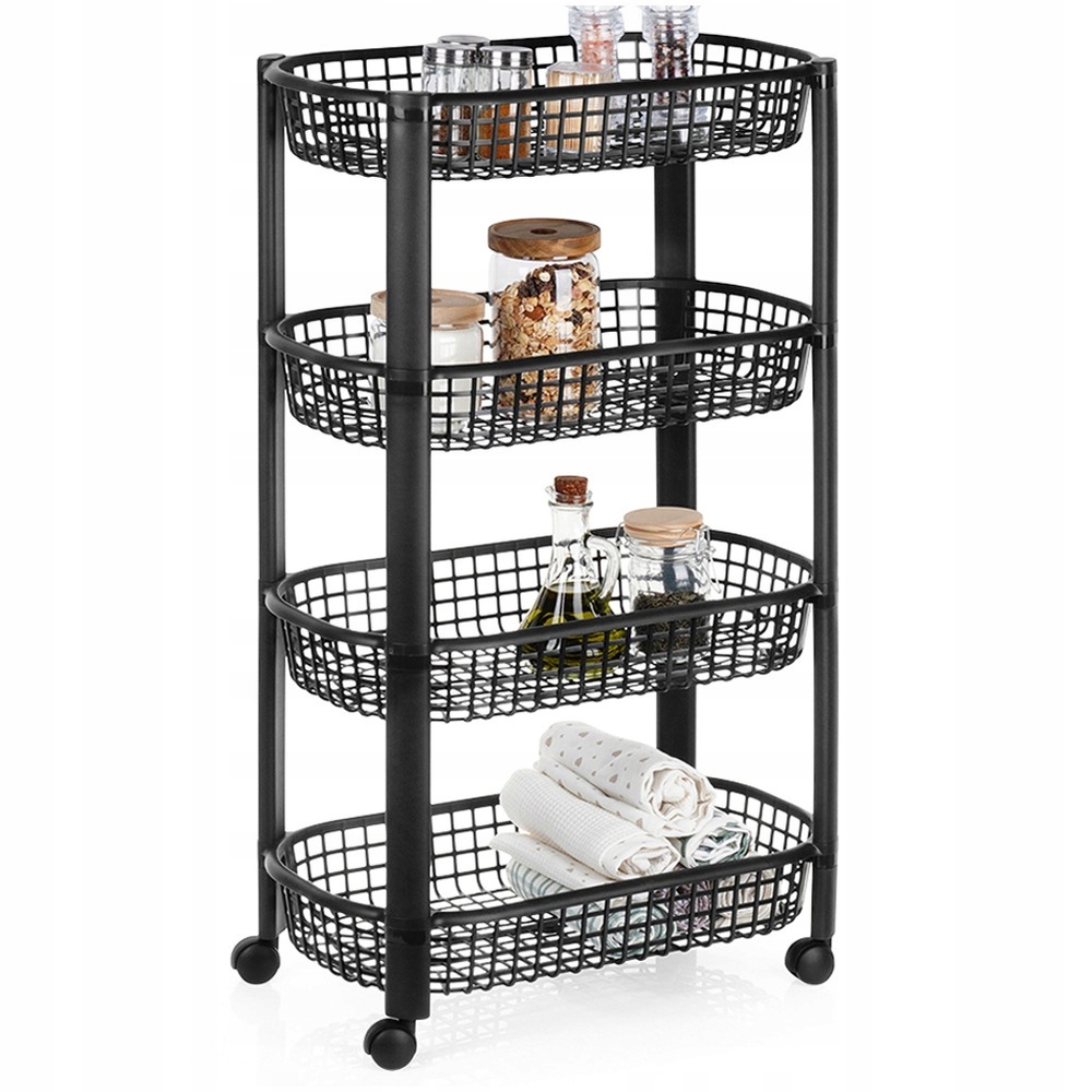 Regál na kolečkách 4-úrovňový 46,5x26x79 cm