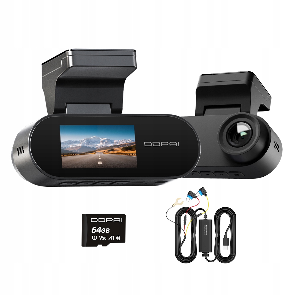 Automobilová Kamera Ddpai Videorekordér N2 2K Wifi Bt 64GB Hardwire Kit