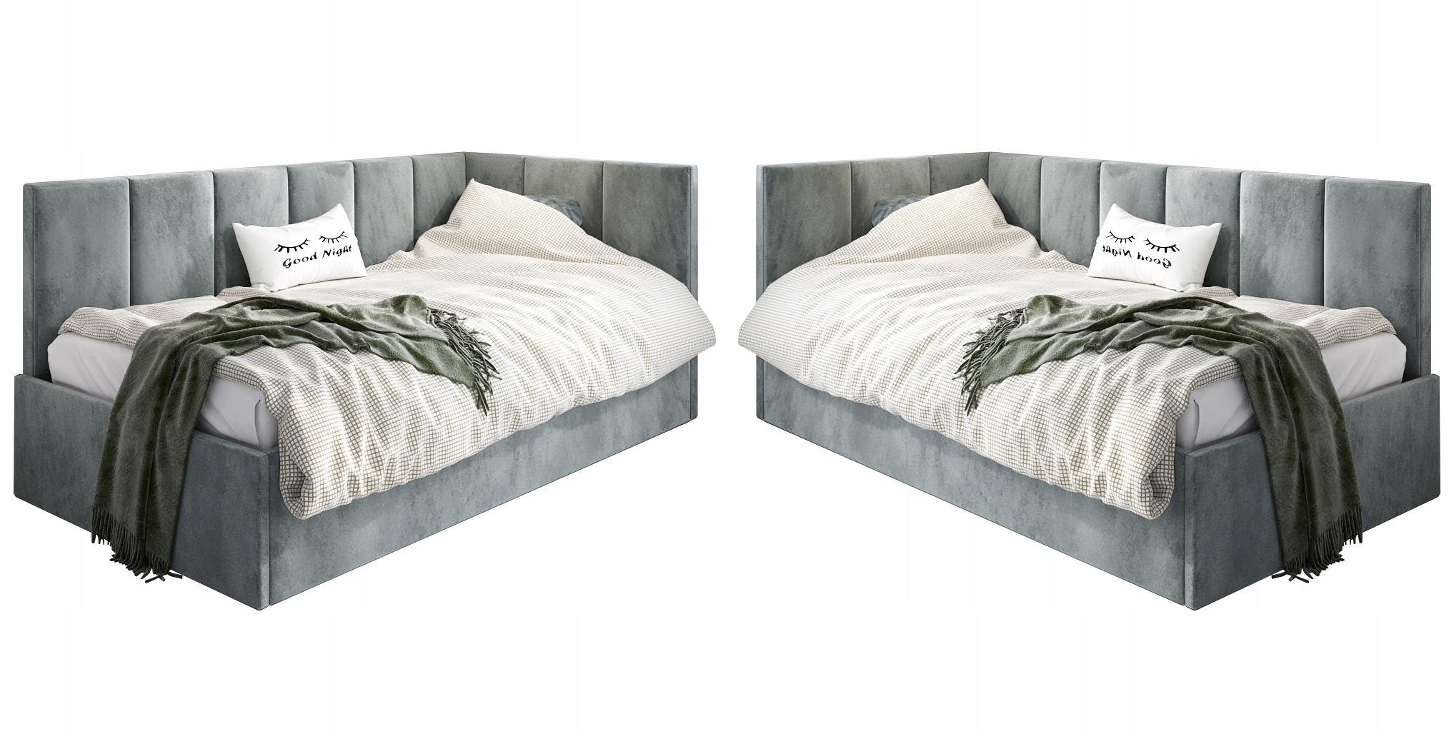 Łóżko 100x200 POJEMNIK Welur: Ciemny szary Tapczan Powierzchnia spania - szerokość (cm) 71-80 cm