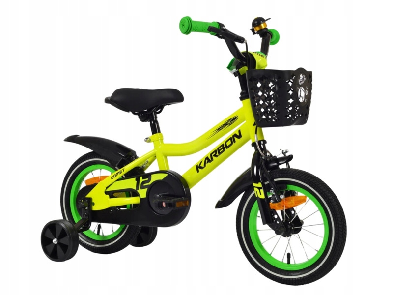 Rower dziecięcy Karbon Comet 12 Limonkowy