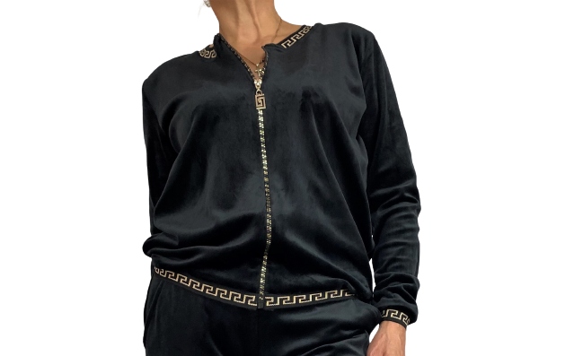 

Bluza Welurowa Czarna Na Zamek "V 38 40