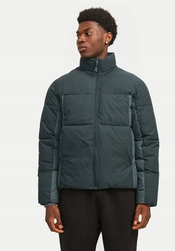 Jack & Jones Zelená Prošívaná Pánská Bunda S Límcem L N1F