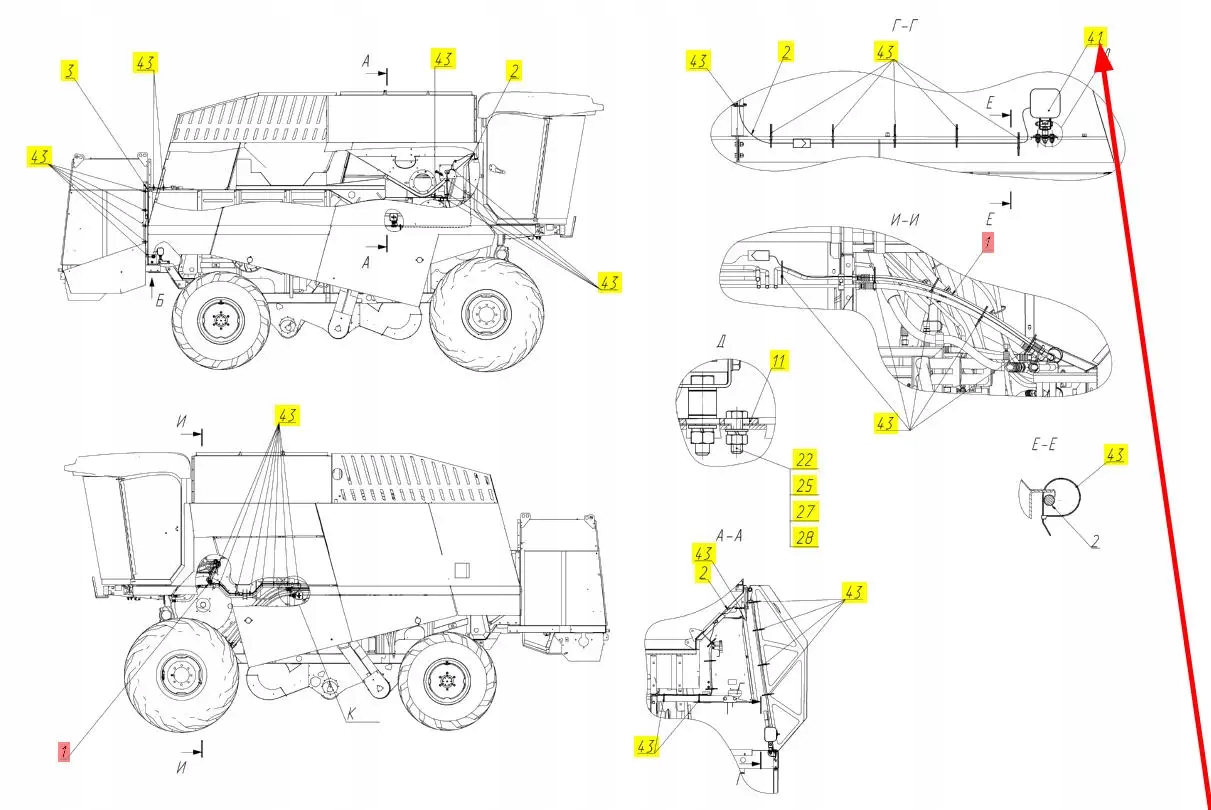 101278884 Lampa tylna biała Producent części Rostselmash