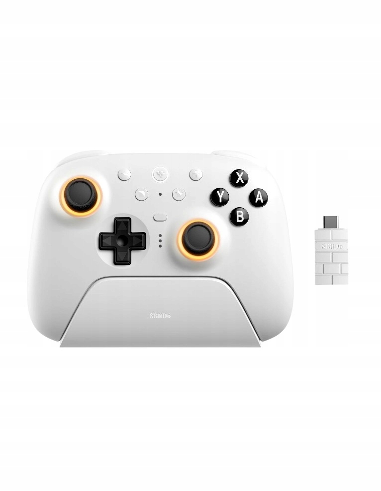 8BITDO Ultimate 2 Bt Ovládač Pc Switch & Switch 2 Biela Stojan Tmr