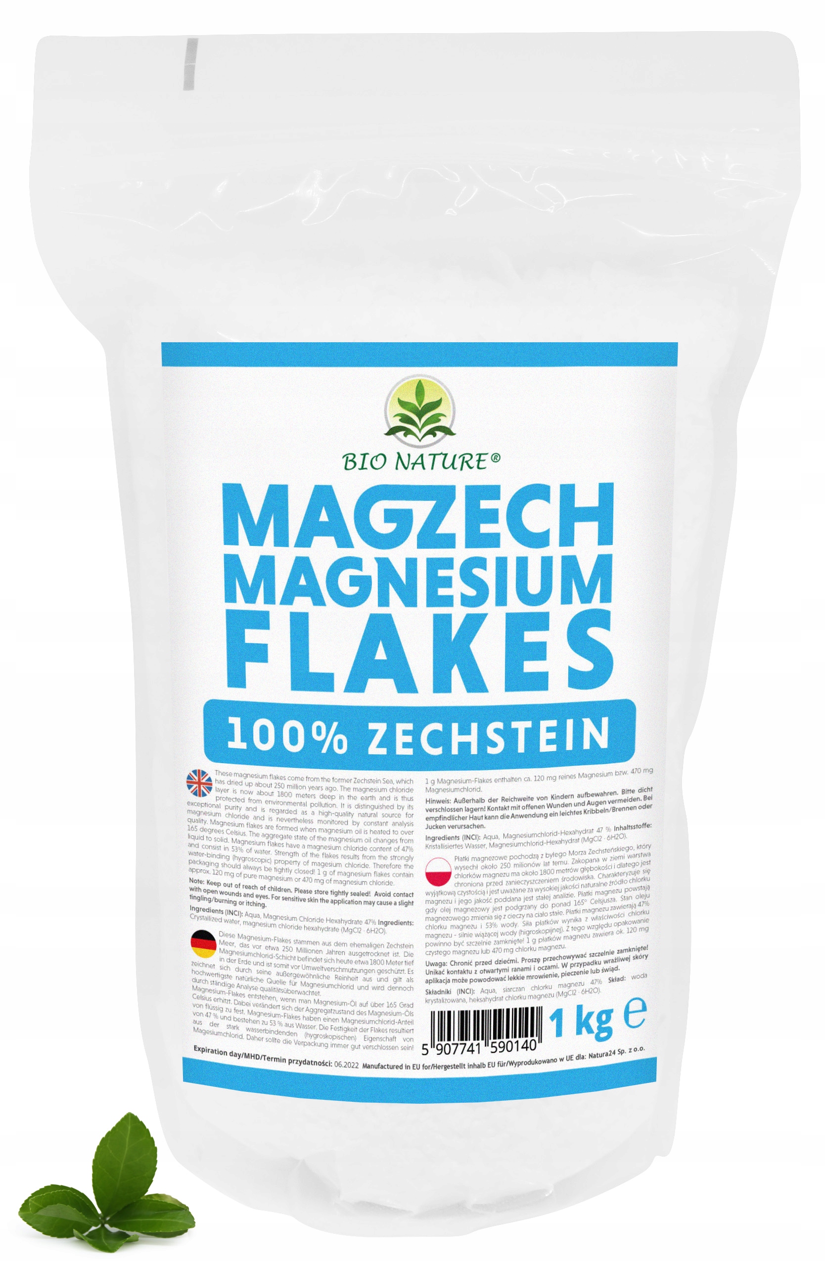 Płatki magnezowe Magzech 4kg 100% czysty magnez z Morza Cechsztyńskiego