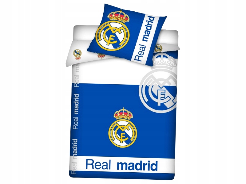 Real Madryt Pościel Klubowa Poszwa 140 x 200 Poduszka 70x90 100% Bawełna