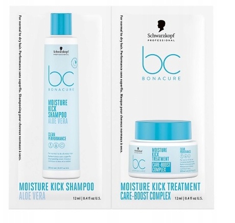 SCHWARZKOPF BC MOISTURE KICK ALOE VERA SZAMPON&MASKA NAWILŻAJĄCE 2X12ML