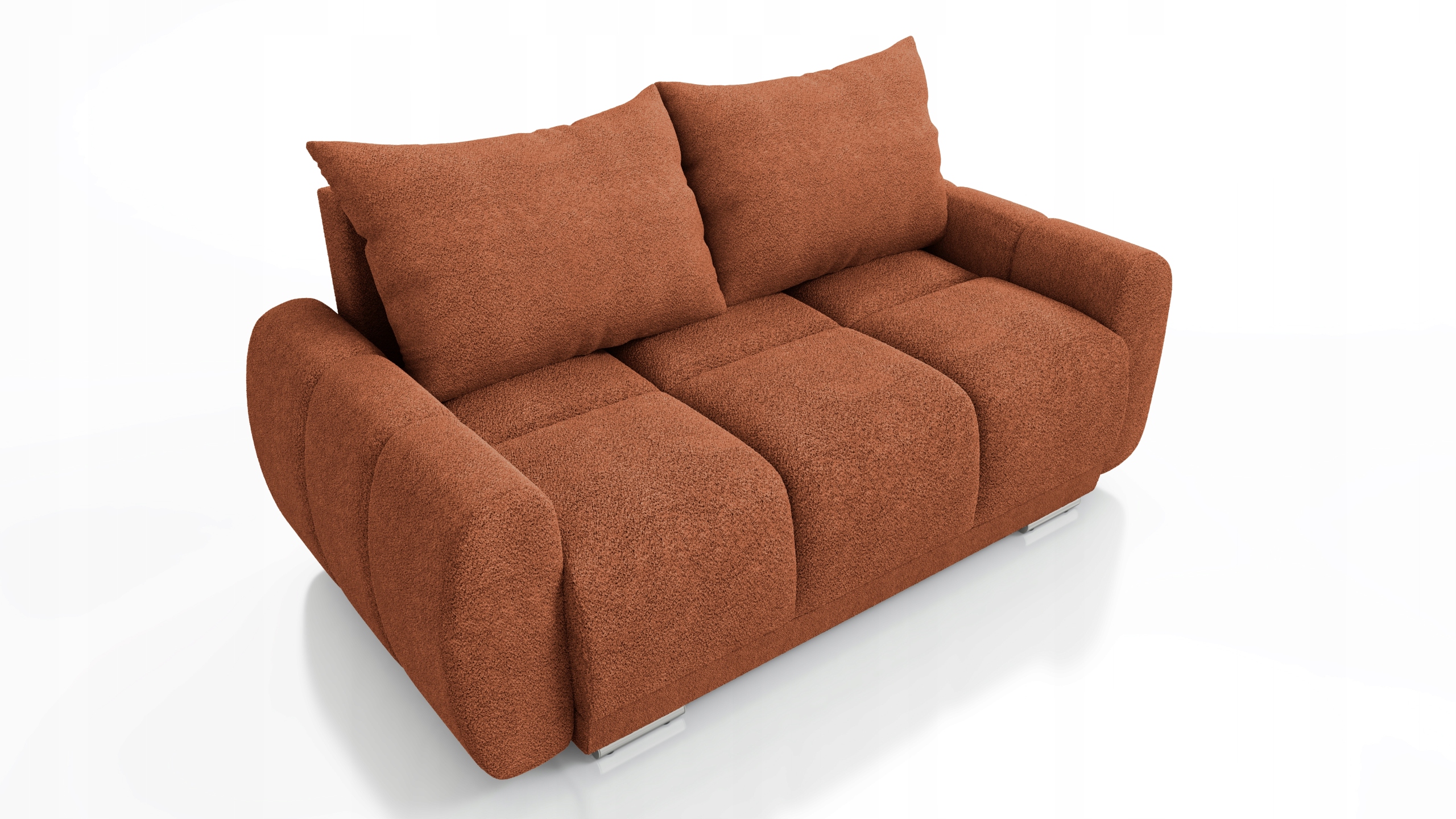 Malá Červená Dvoumístná Sedací Souprava Do Obývacího Pokoje Honey 2 Beránek Boucle