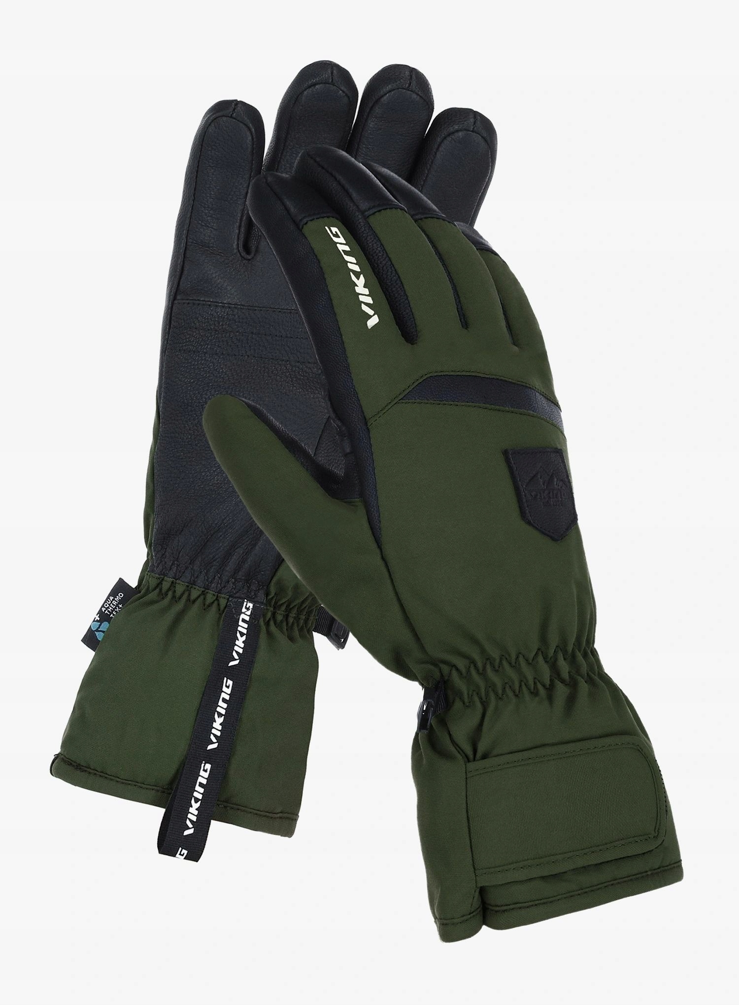 Lyžařské rukavice Viking Lars Ski zelená/černá kůže 7