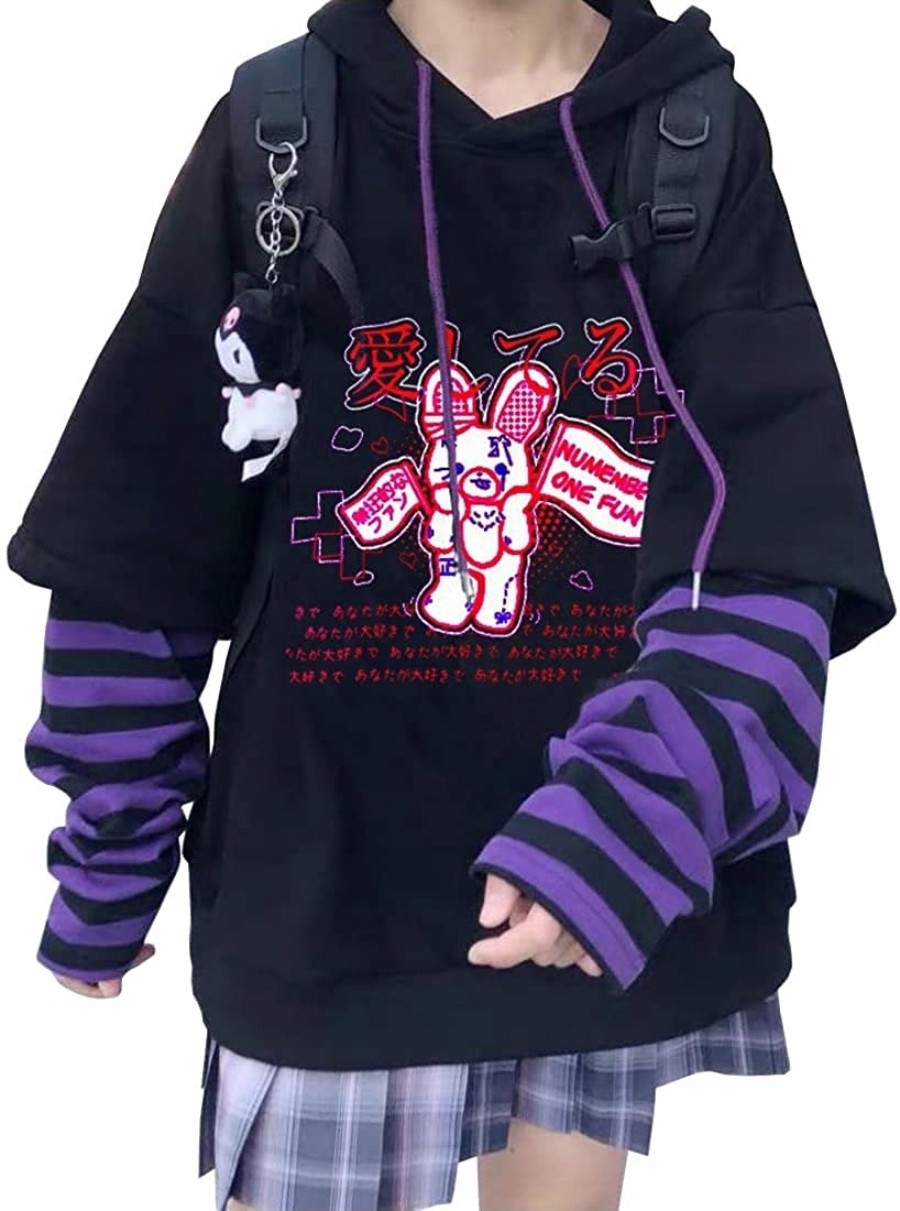 

Bluza w czarne paski goth grunge harajuku