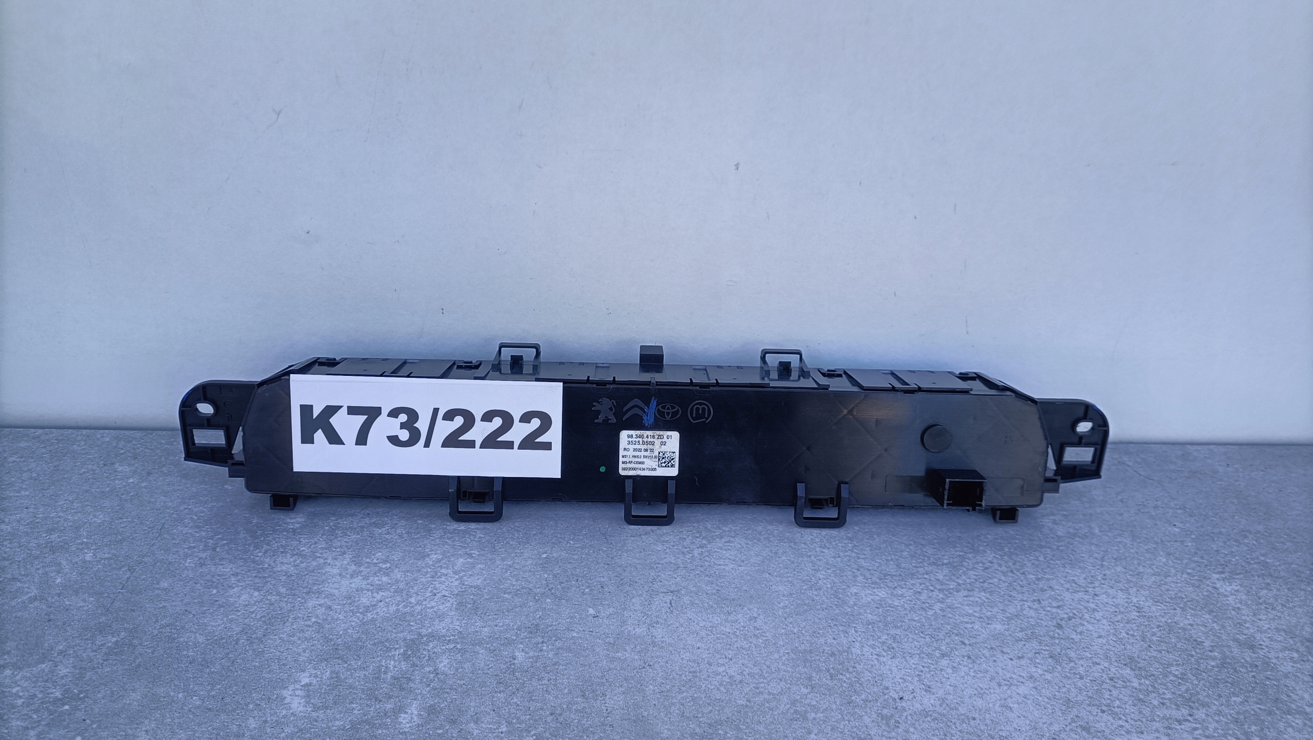 control panel of the air conditioning air conditioning devices EXPERT VIVARO PROACE K73/222