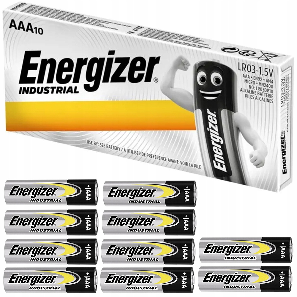 10x ZESTAW WYDAJNA BATERIA BATERIE ENERGIZER INDUSTRIAL AAA LR3 R3