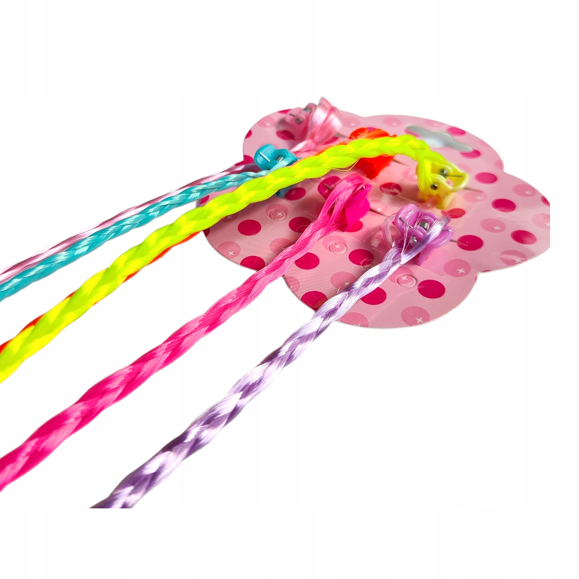 SPINKI DO WŁOSÓW ŻABKI Z WŁOSAMI WARKOCZ WARKOCZYKI KOLOROWE 6 SZT Kolor wielokolorowy