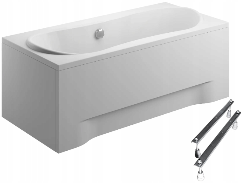 Obdélníková vana Polimat Long 170x80, bílá, bonus nohy