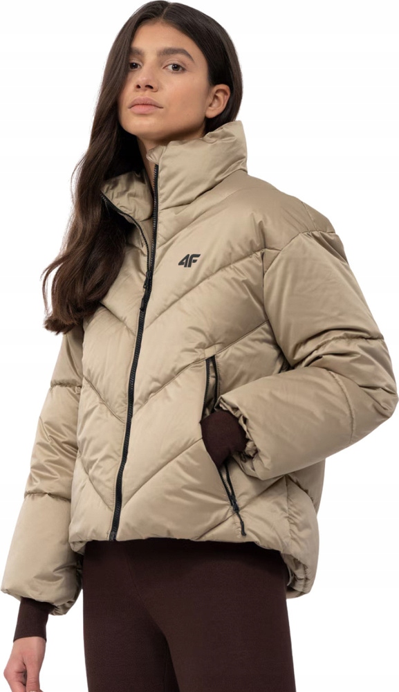 Dámská Bunda 4F Béžová H4Z22 KUDP019 44S vel. M