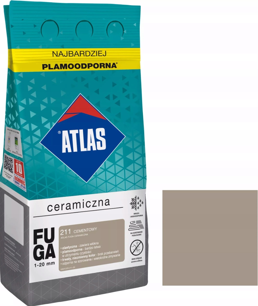 

Atlas Fuga Ceramiczna 1-20MM 211 Cementowy 5KG