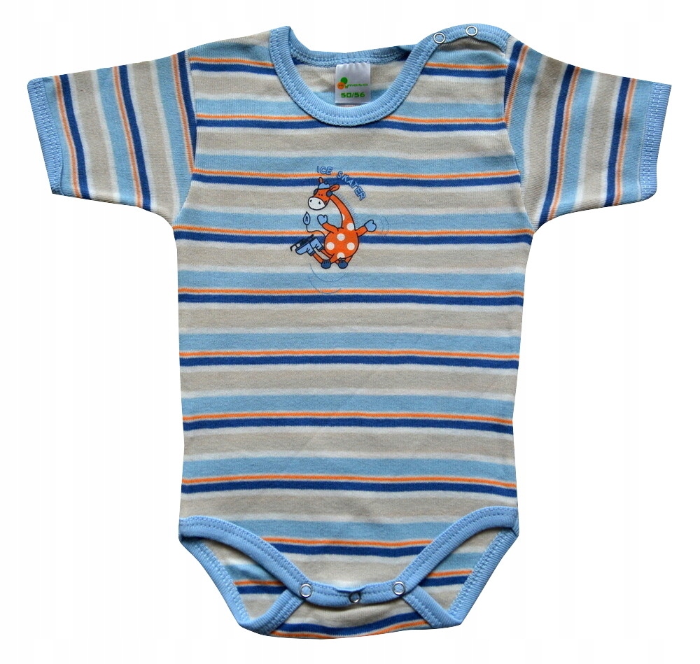 

Kolorowe paseczki body krótki rękaw bawełna r. 56