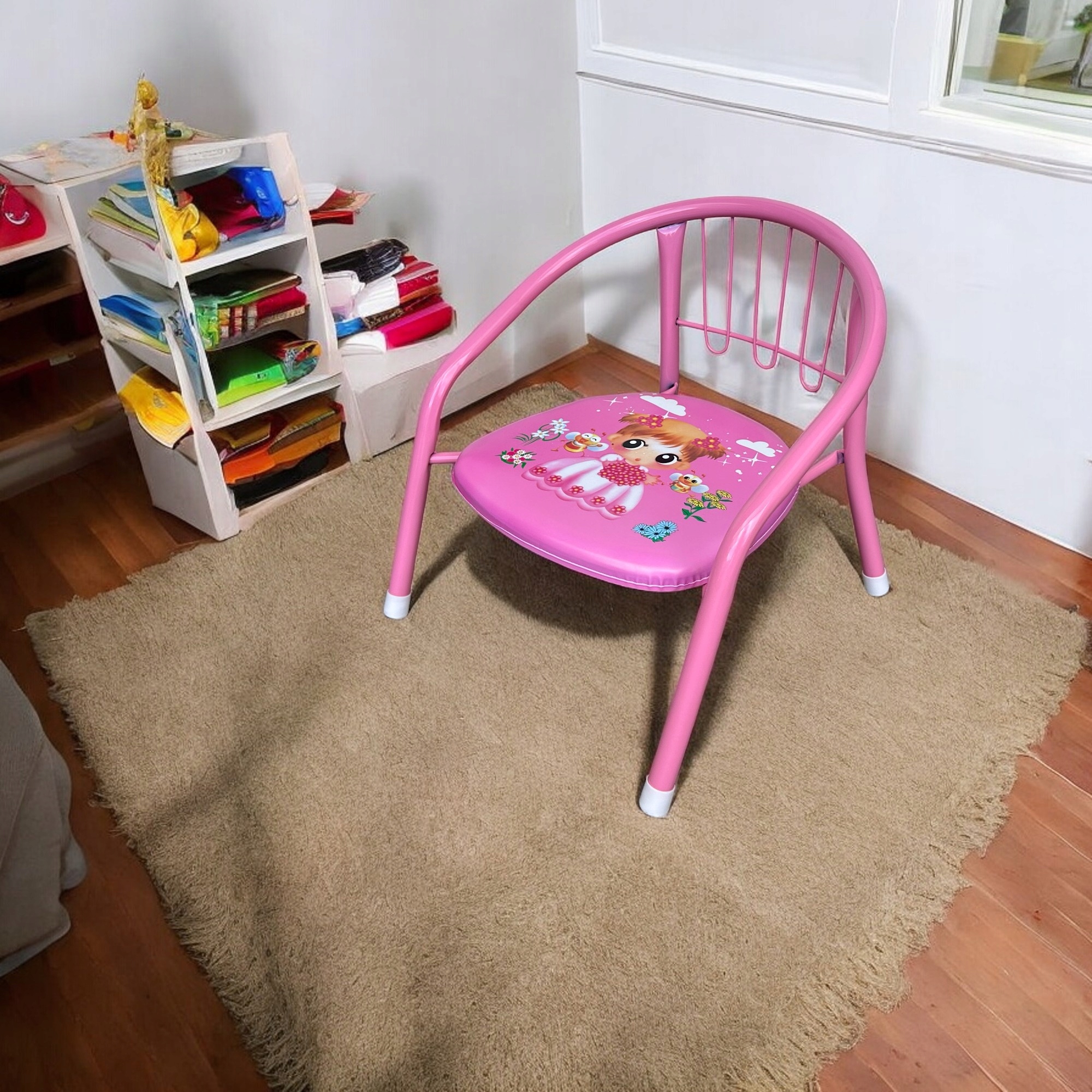 KRZESEŁKO PISZCZĄCE DZIECIĘCE 35 CM FOTELIK METALOWY DO DOMU OGRODU DZIECKA Marka inna