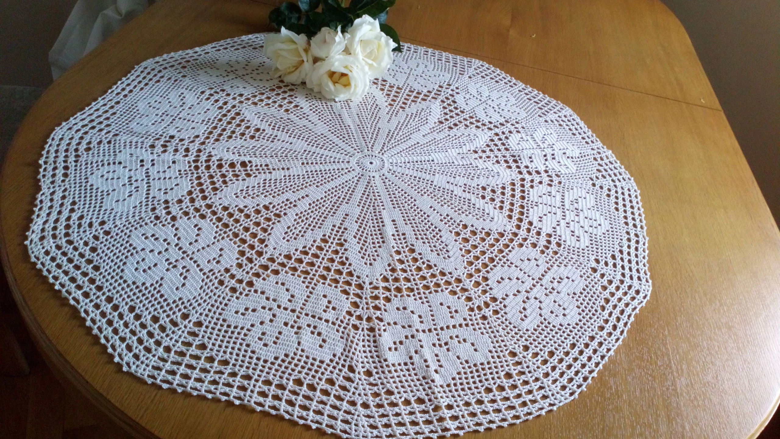 Serweta 90 cm ekri szydelko