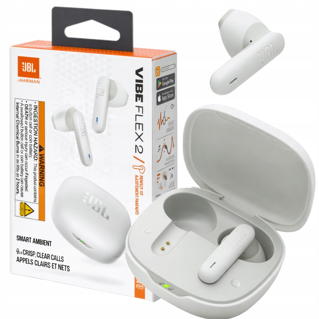 Bezdrátová Sluchátka Do Uší Jbl Vibe Flex 2 Bílá – Nejnovější Model