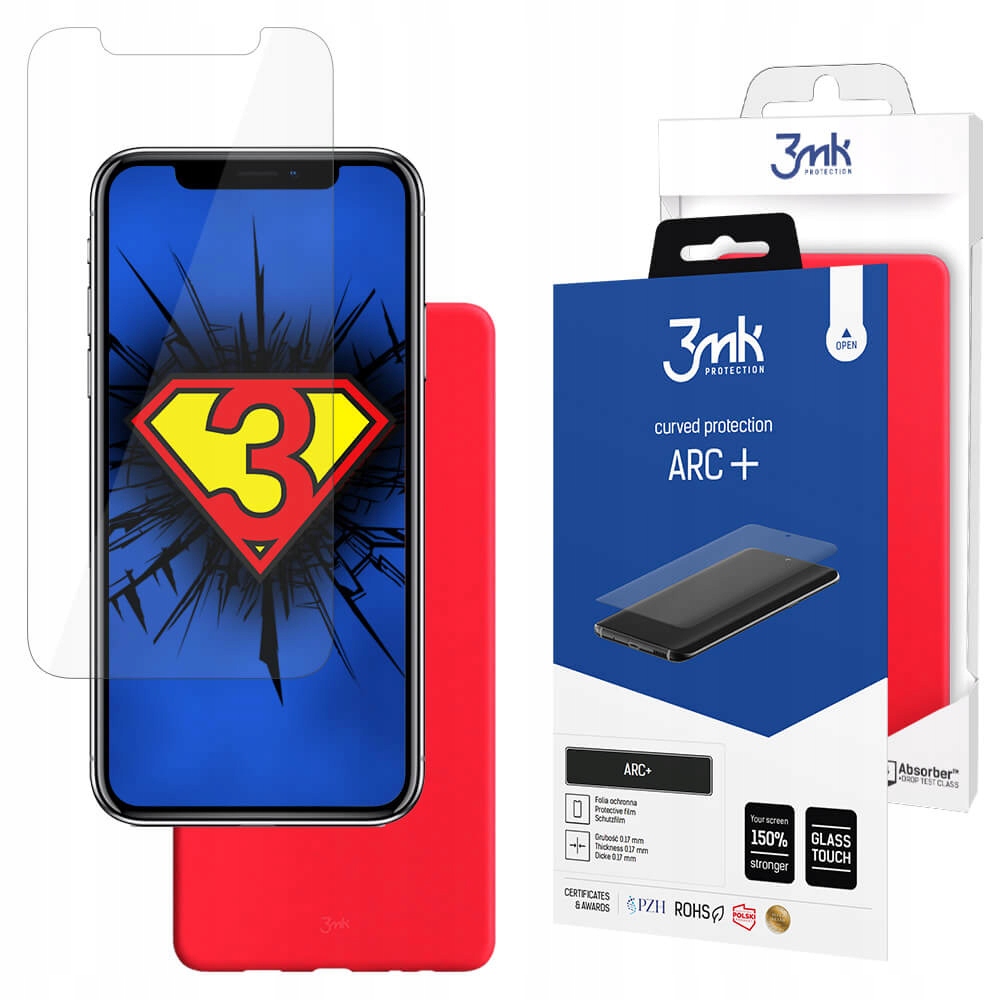 

Etui Red Case 3mk + Folia na ekran iPhone X / Xs