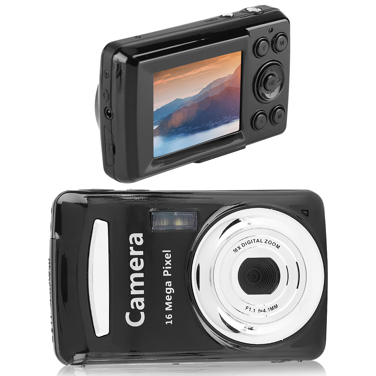 Digitální Fotoaparát Hd Přenosný Fotoaparát 720P 5 Mp Se Zoomem 16X Obrazovka 2.4"