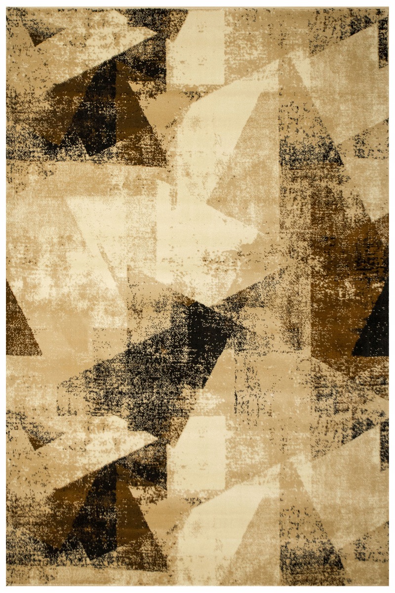 Dywan Brąz Beż Krem Abstracja Trójkąty Przecierany Rose 240x330 cm