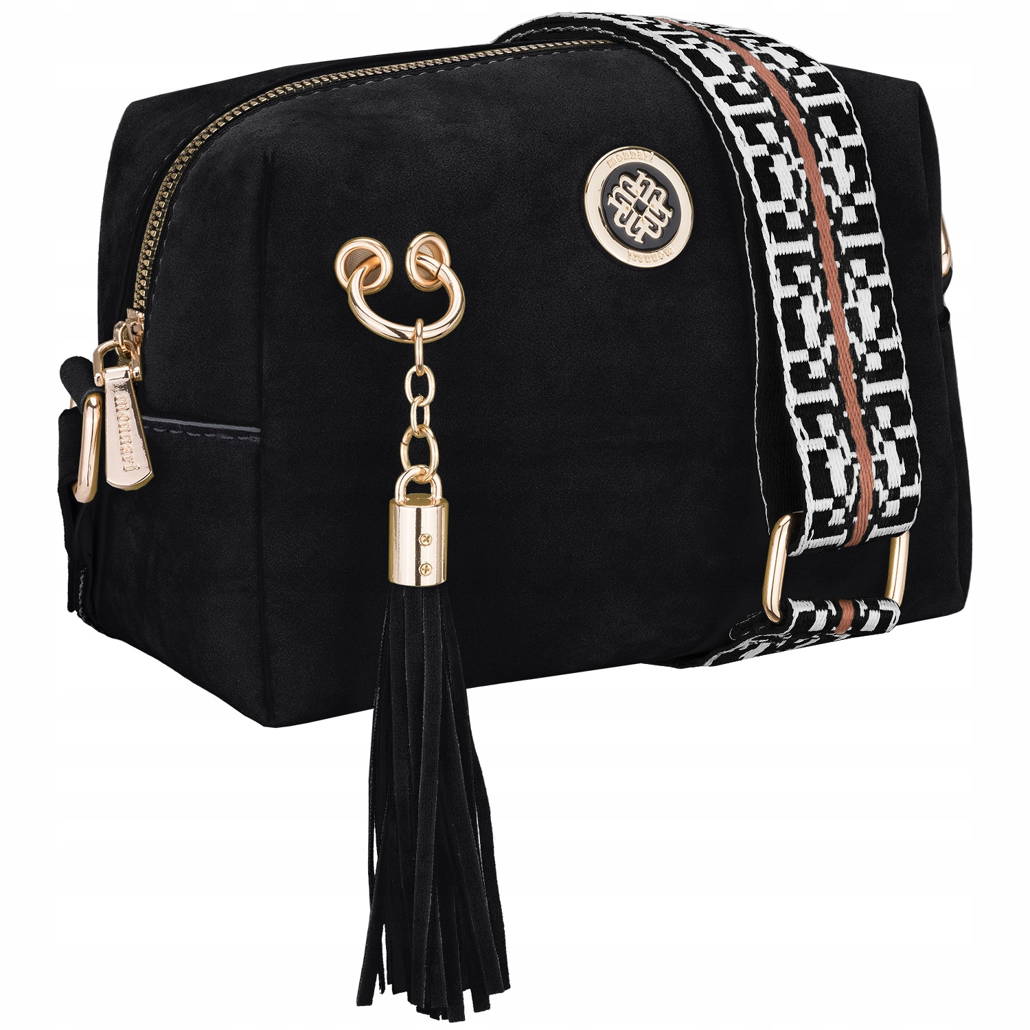 

Torebka Listonoszka Monnari Czarna Zamsz Boho