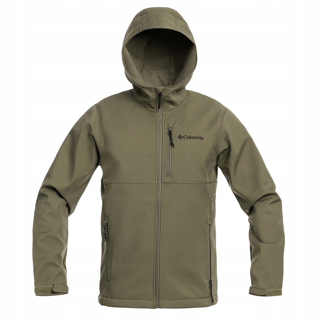 Trekingová bunda s kapucí Columbia Ascender II Softshell Stone Green L