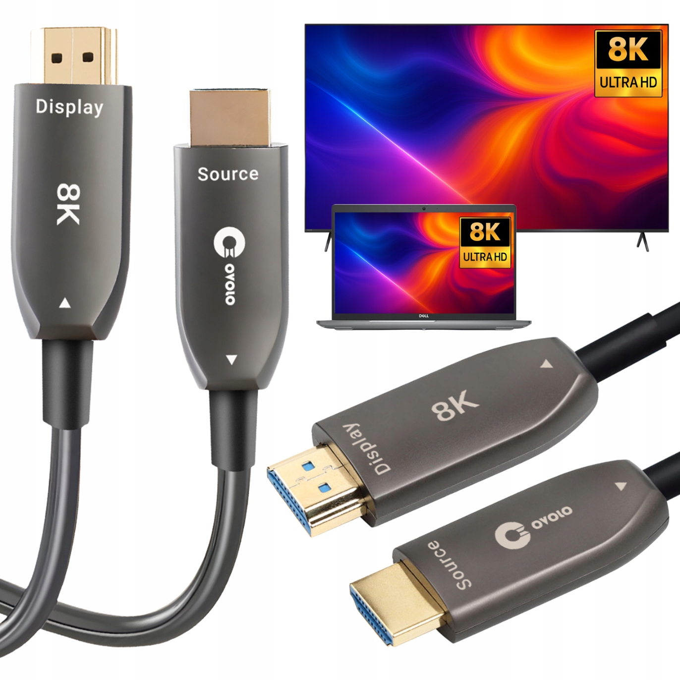 Kabel Aoc Hdmi optický 2,1 fiber optic 15m 8K 60Hz 4K 120Hz Ovolo