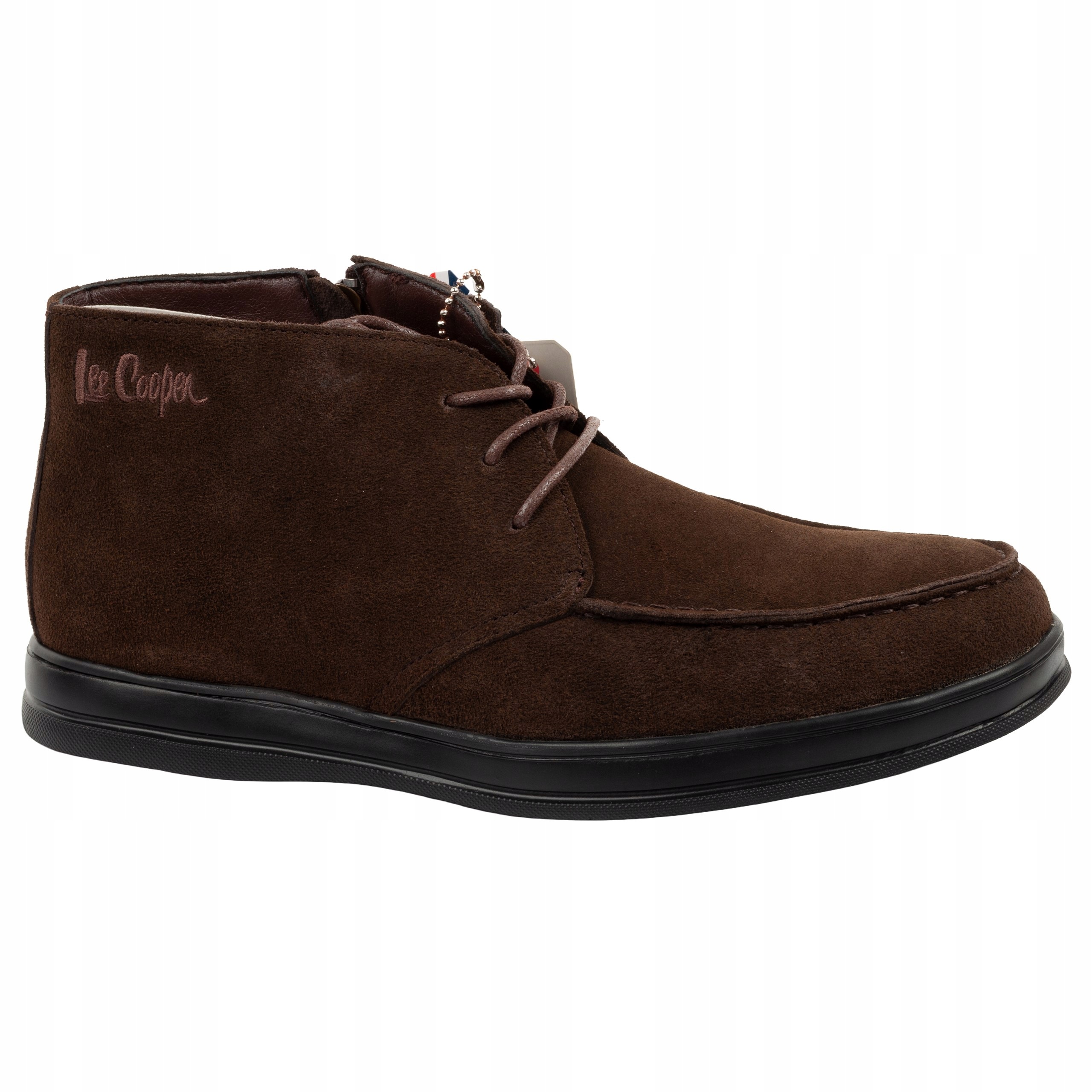 Pánské elegantní boty Lee Cooper vel.41, kožené, hnědé kotníkové boty na zip