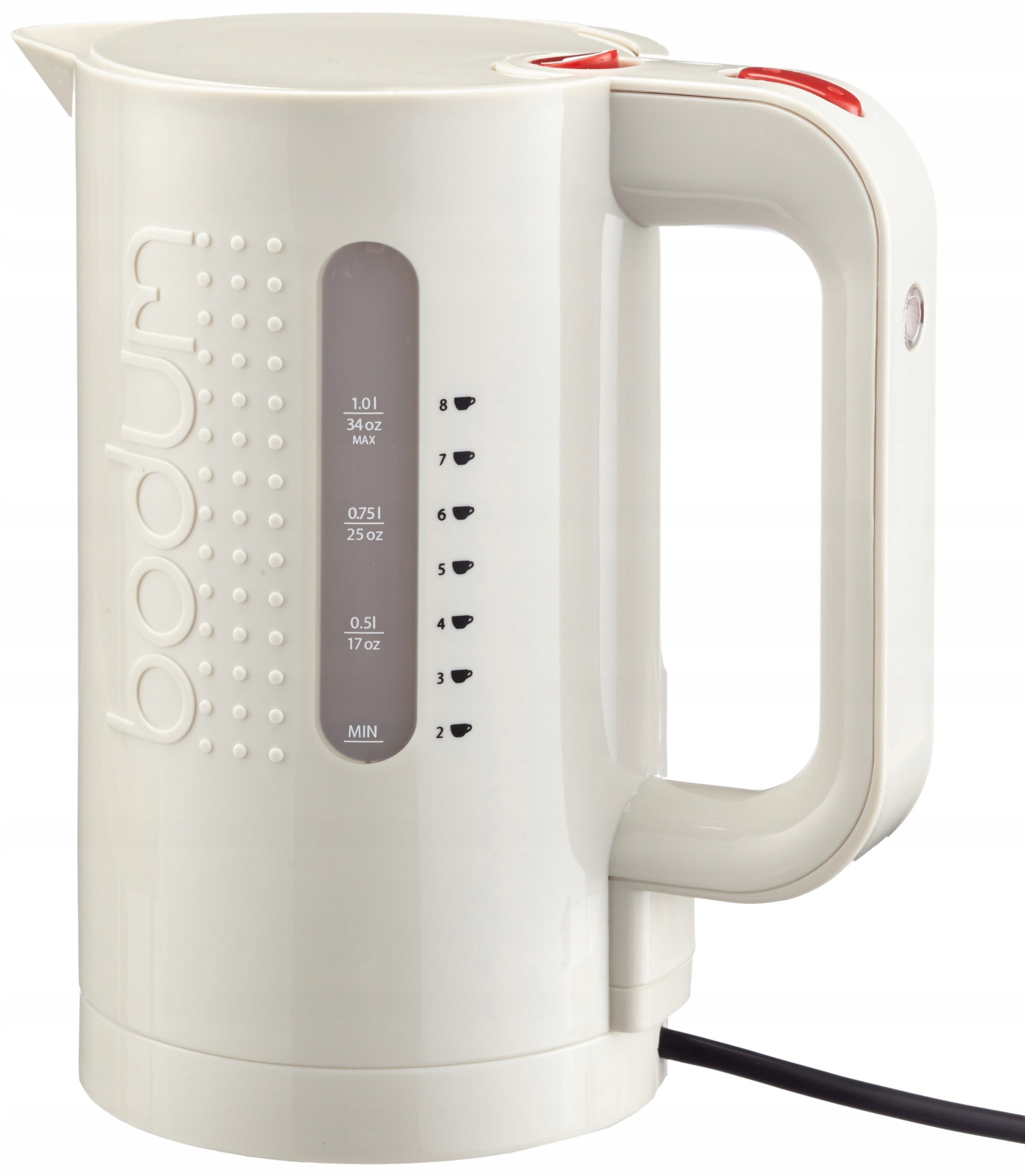 BODUM Bistro Elektryczny Czajnik 2200W 1L Automatyczne Wyłączanie Kremowy
