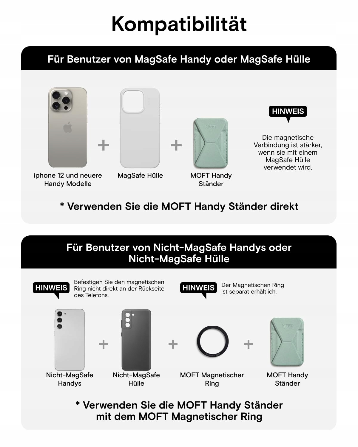 MOFT Magnetyczny Portfel Stojak Na Telefon Skórzany Do iPhone 15 14 13 12 — miniatura 6