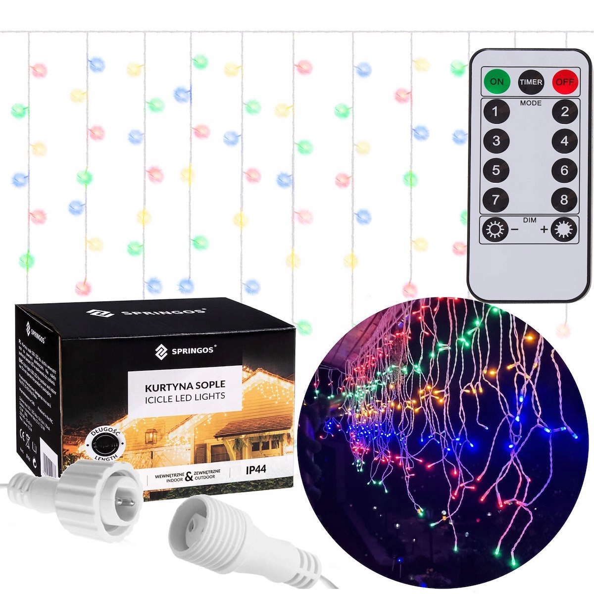 

Sople Zewnętrzne 500LED Lampki Pilot Multi IP44