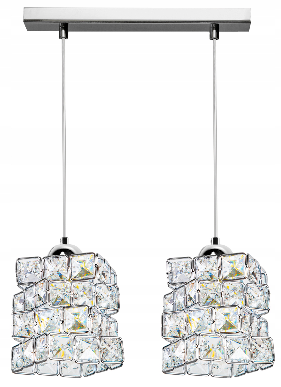 

Lampa Wisząca Plafon Żyrandol Kryształki Chrom Led