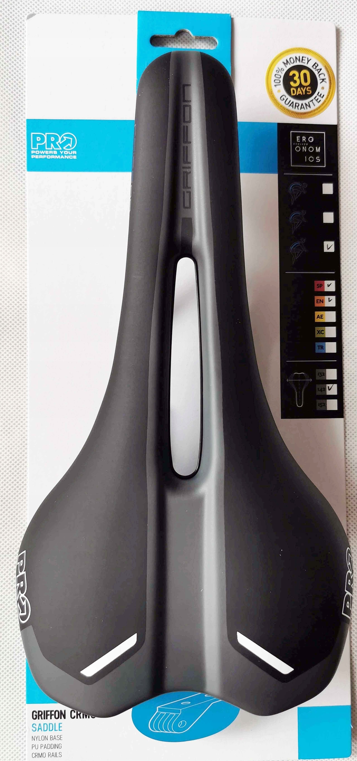 Pro Griffon CrMo Siodełko Rowerowe 142mm 276g