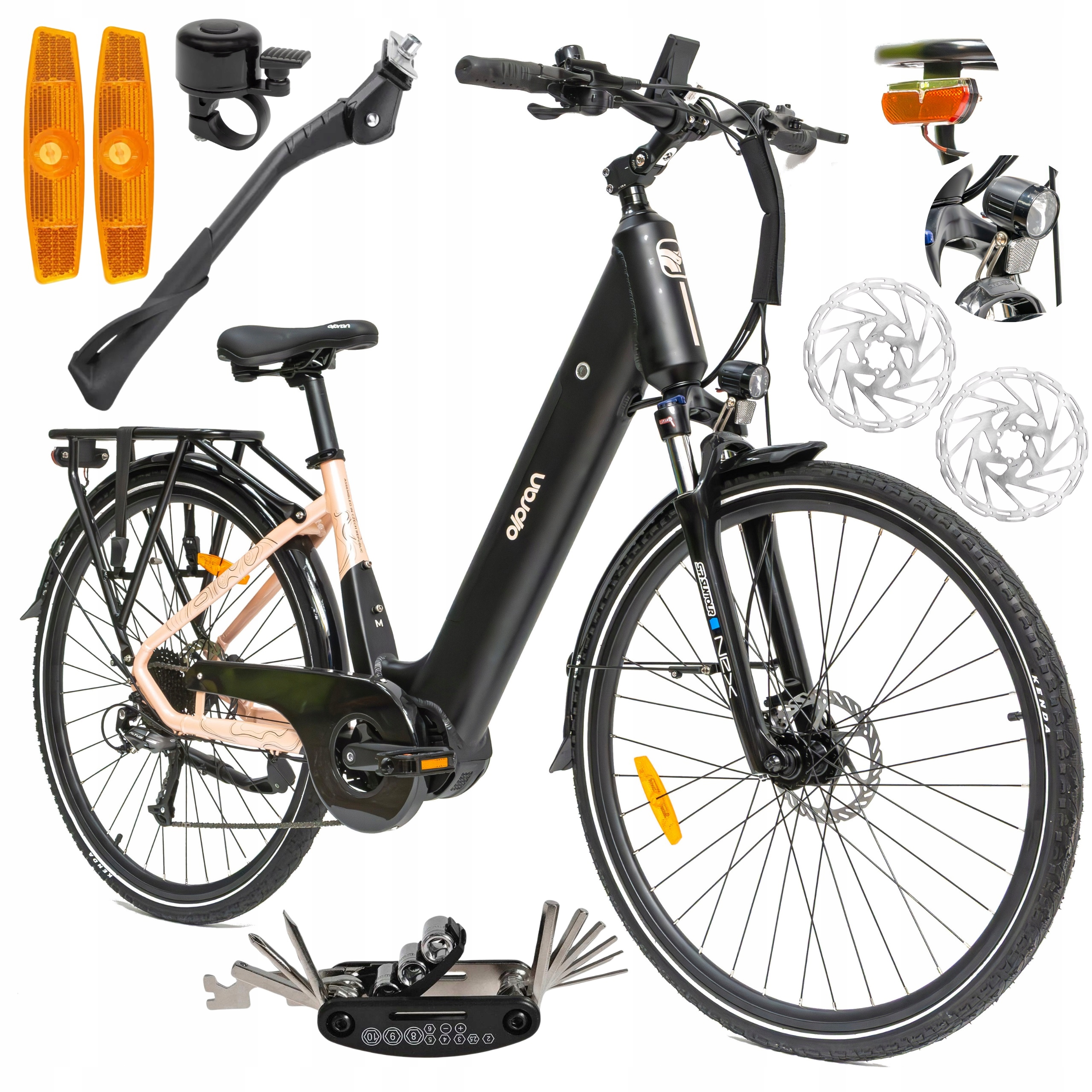 Rower Elektryczny Damski Trekkingowy Koła 28" 250 W 95 Nm LCD 720 Wh Amory