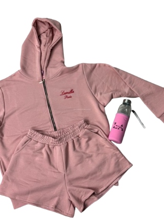 La Milla Tepláková Souprava Kraťasy Mikina Růžová Xs/s