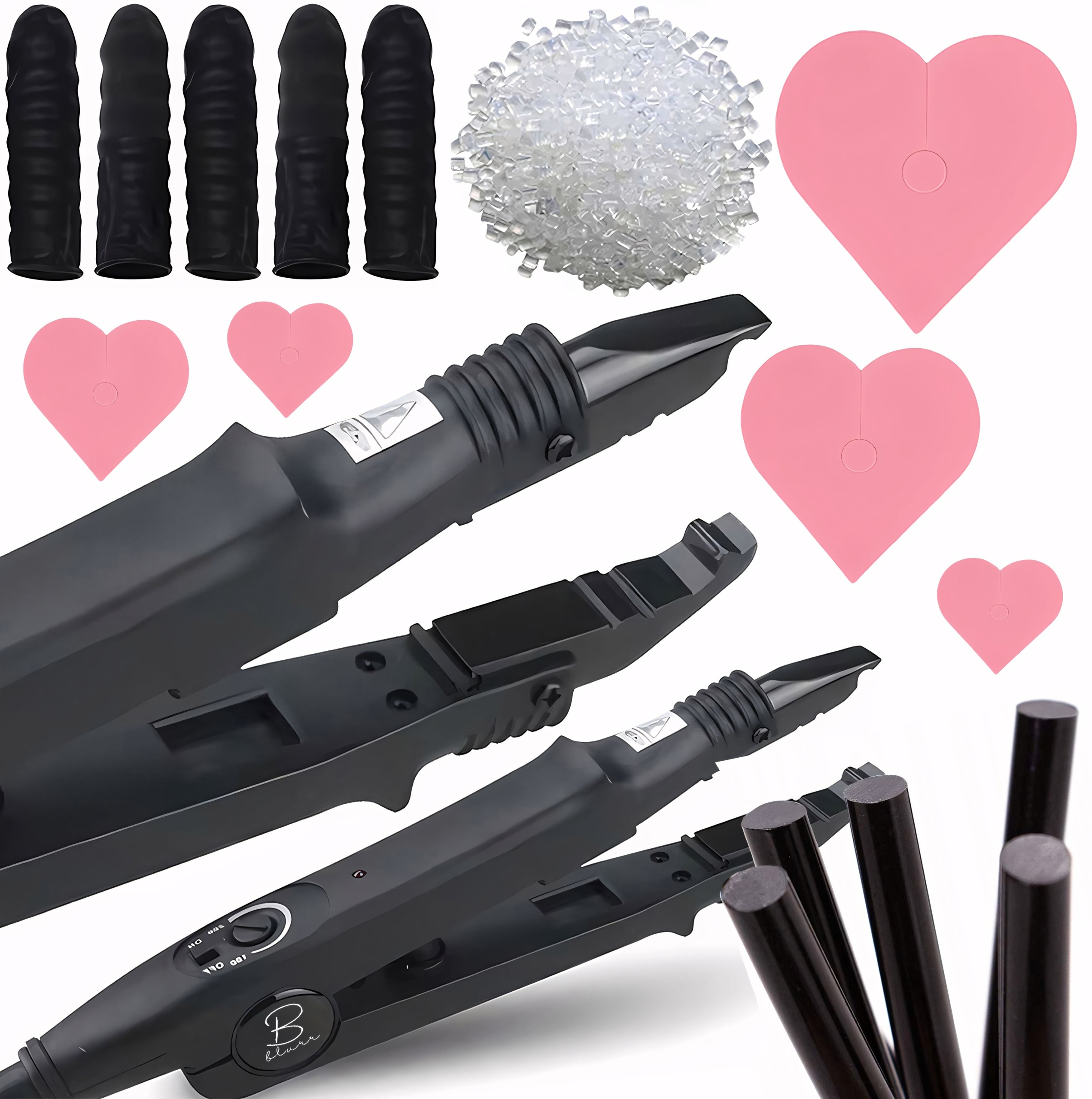 Sada Na Prodlužování Vlasů Blurr Svařovací stroj Keratin 10g 5x Tyčinka