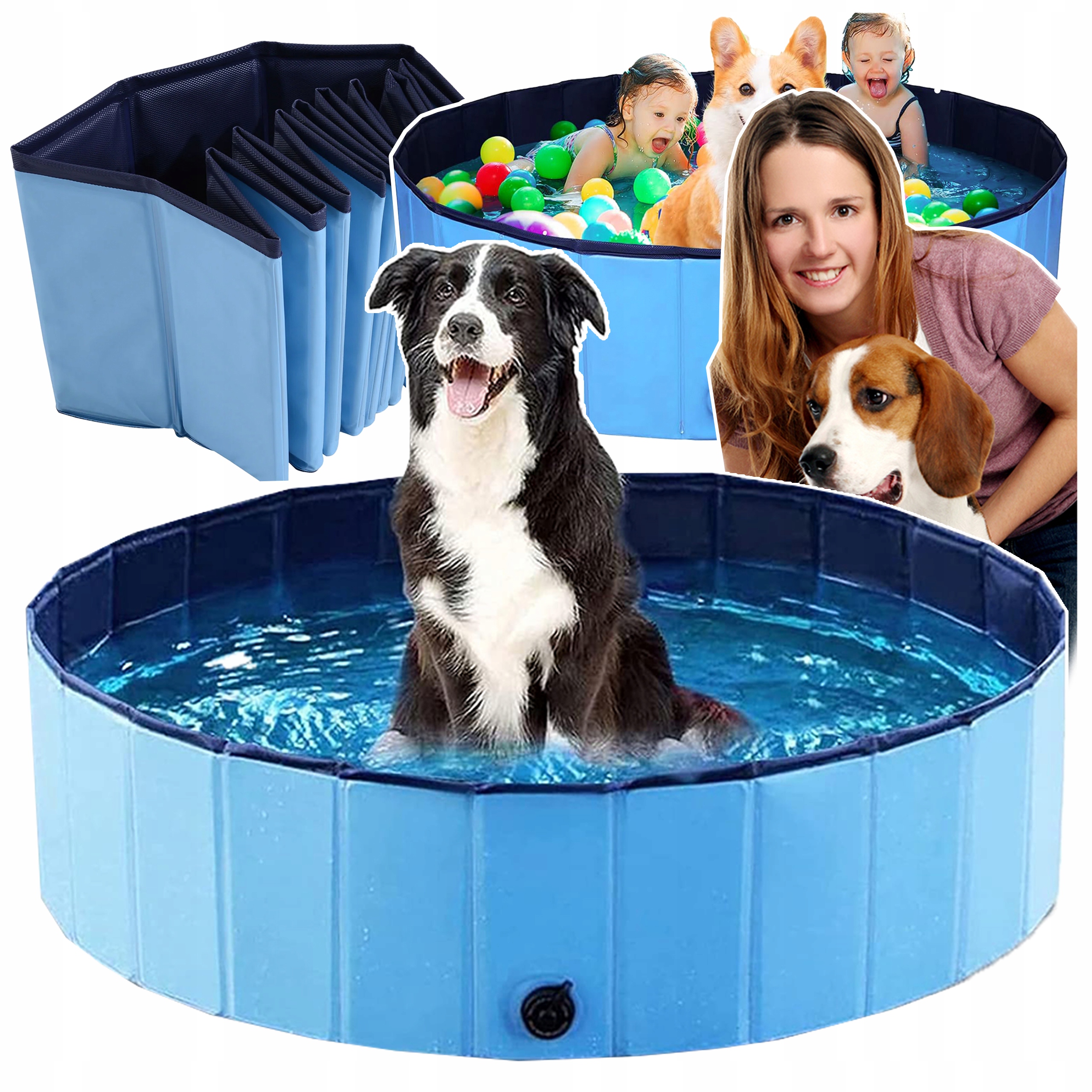 Levně Bazén Brouzdaliště Pro Psa Zvířata Děti Zahradní skládací 100x30cm Zesílené