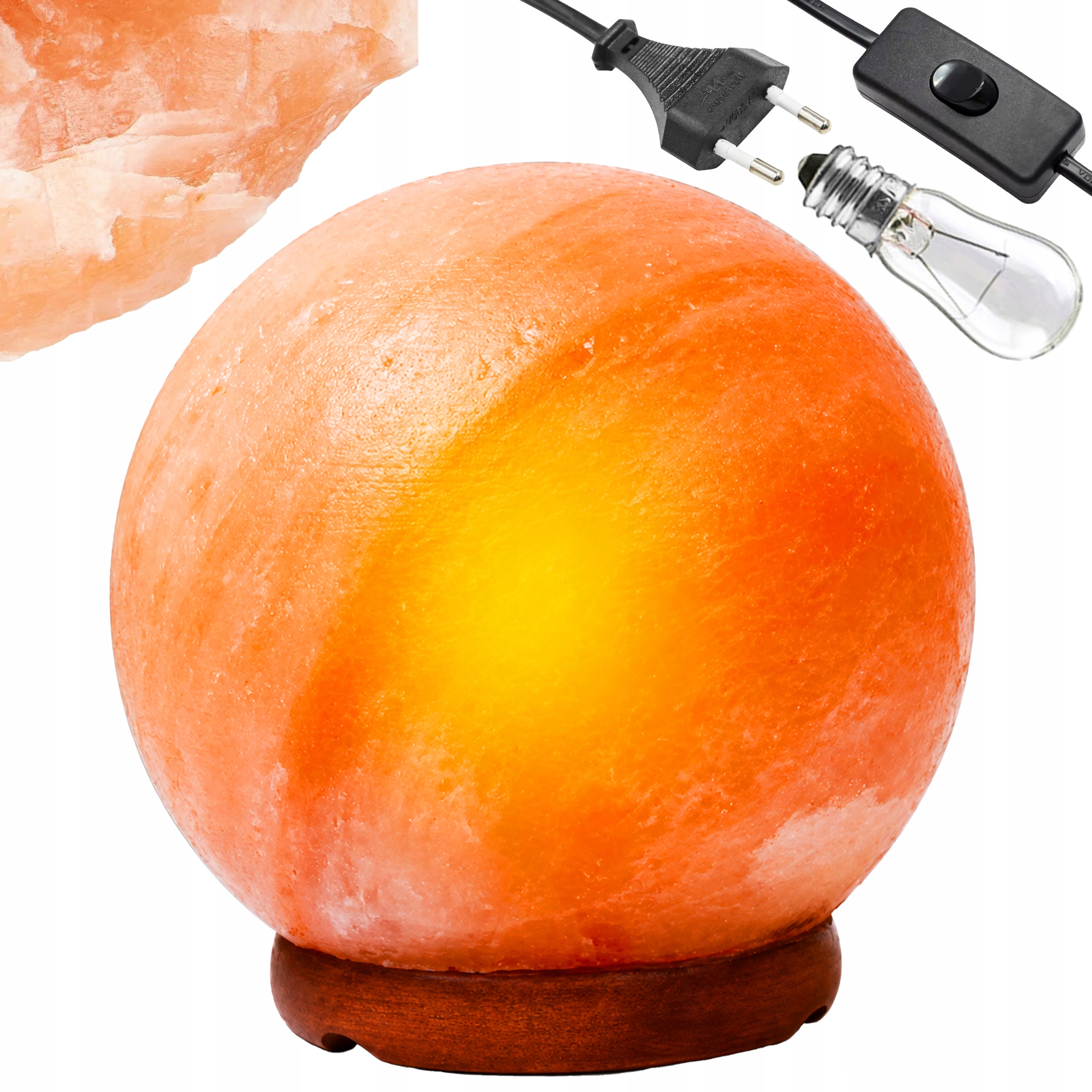 Lampa Solna Himalajska 3 kg okrągła jonizator powietrza księżyc Luna 14cm