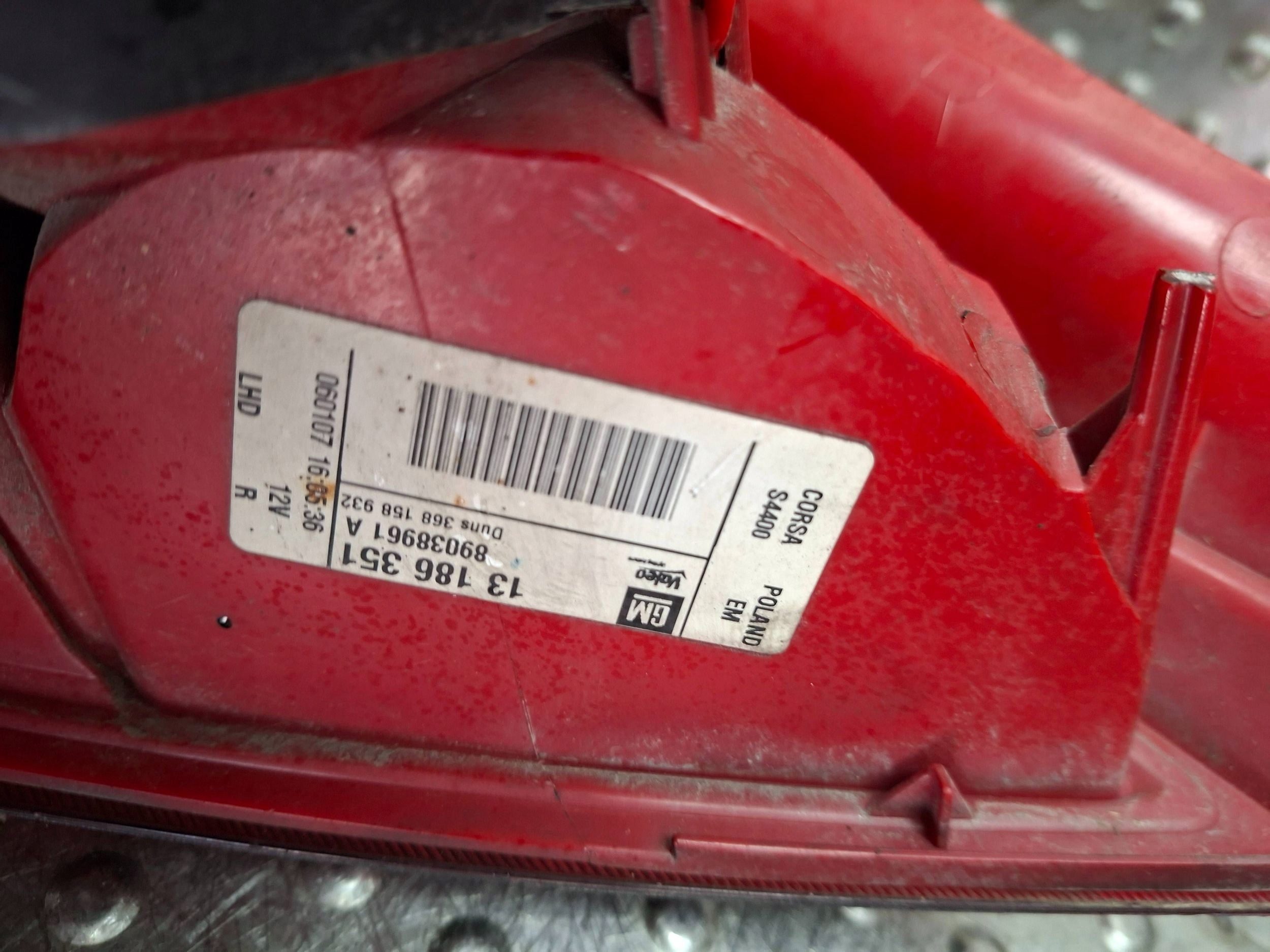 light right rear part 13186351 OPEL CORSA D 3 door 2006