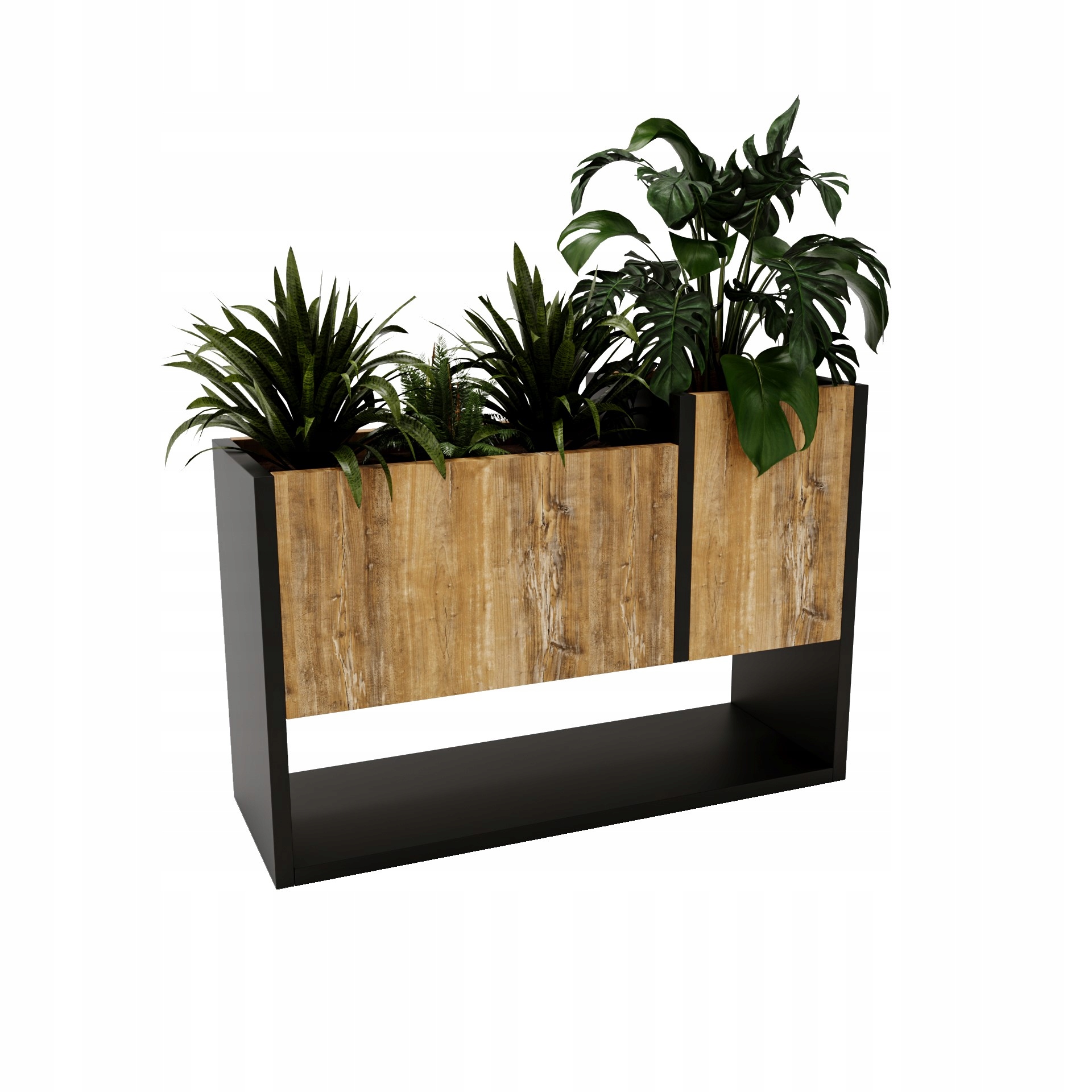 Stojanový květináč Květináč dřevěný loft Staré dřevo 45x64,5x22,6