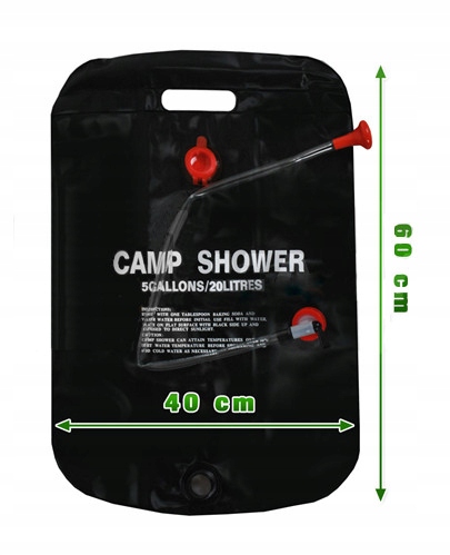 TURYSTYCZNY PRYSZNIC SOLARNY KEMPINGOWY 20 LITRÓW Model solar