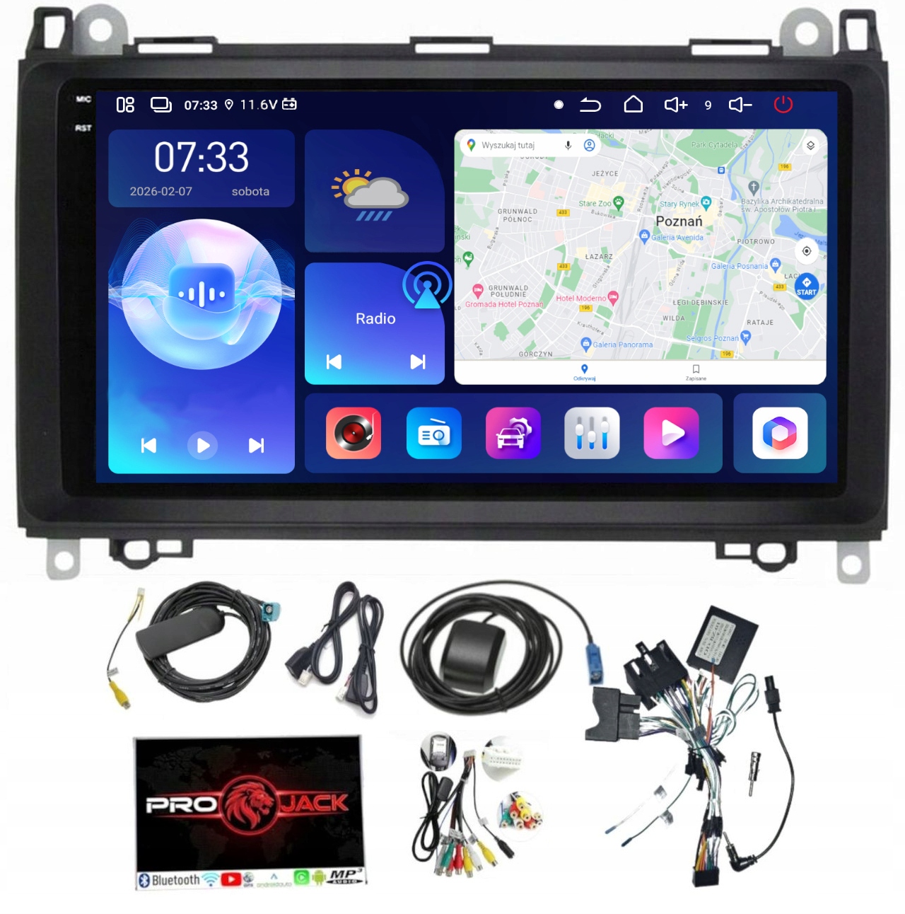Android Rádio Navigácia Mercedes Sprinter W906 06-19 W639 6GB Ram 128GB Sim