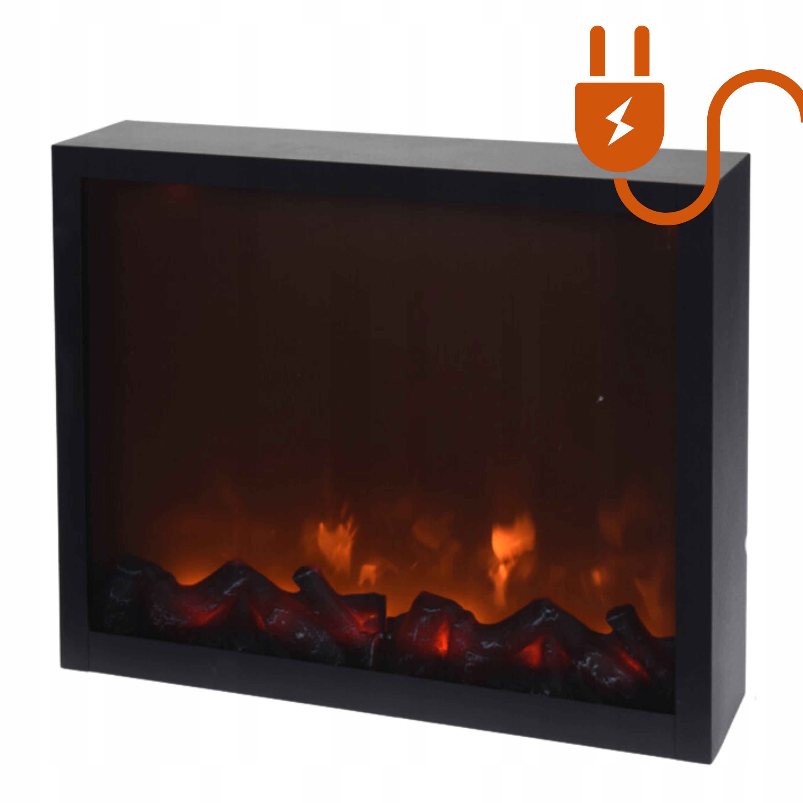 Led lampa s krbovým efektom 41x10x35 cm čierna s adaptérom Led krb