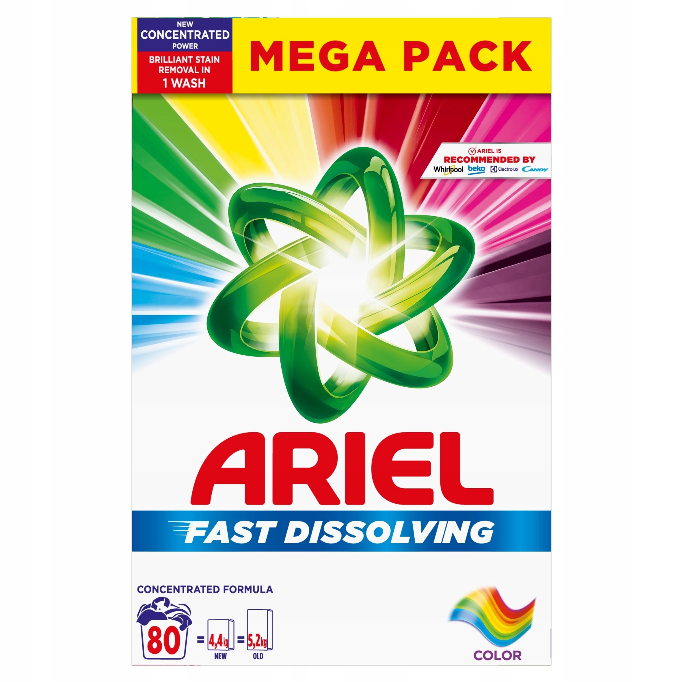 Levně Prášek na praní Ariel Fast Dissolving 80 praní 4,4 kg