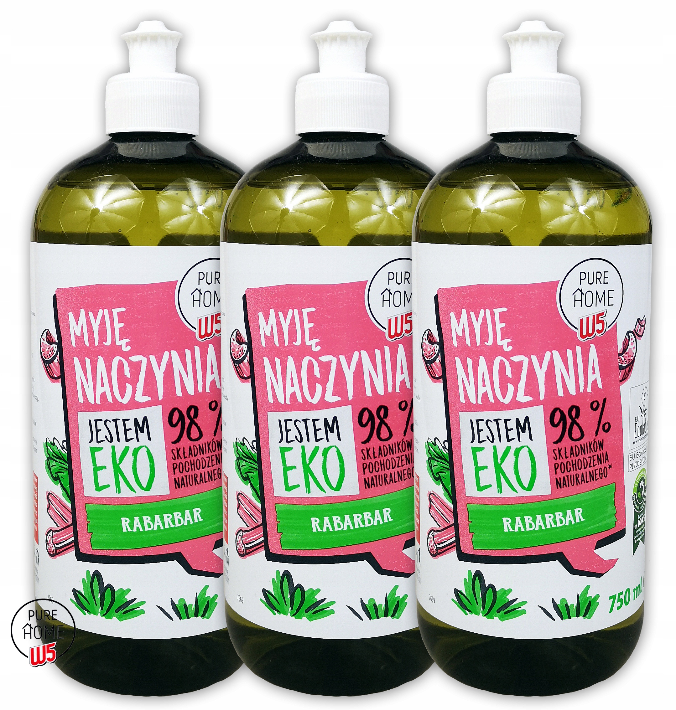 

Płyn Do Mycia Naczyń W5 Pure Home Rabarbar 3x750ml
