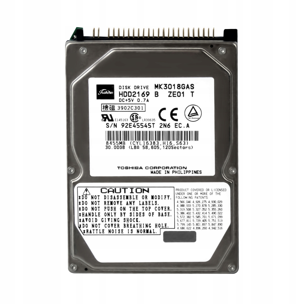 Toshiba 30GB 4,2K 2MB Ata 2,5'' MK3018GAS